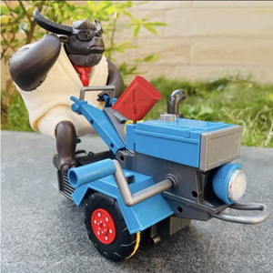 اسباب بازی ماشین چمن زن آبی و گاو باغبان MR.Cow Funny Tractor toy_اسباب بازی